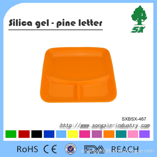 3 Caves Size-M Sqaure Shape Food Silicone Tray/Plate/Disk